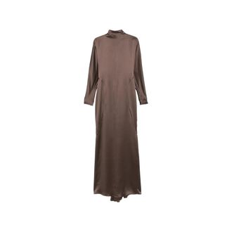 Max Mara Satin High-neck Maxi Dress