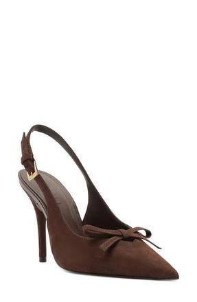 Arezzo Bowie Slingback Pointed Toe Pump in New Cocoa at Nordstrom, Size 6.5