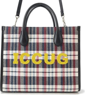 Gucci Multi-Color Canvas Leather Shoulder Bag Tote Bag (Pre-Owned)