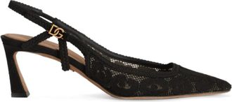 Dolce & Gabbana Pumps met kanten applicatie - Dames - Pumps - Zwart - 38 1/2 EU - Katoen - Schoenen