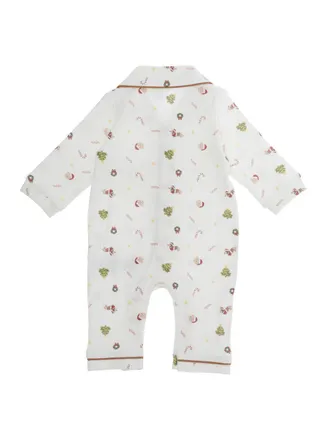 Nan&aacute;n Festive Allover Print Onesie - White