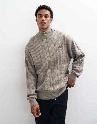 adidas Originals track top Firebird a trecce in kaki chiaro-Verde