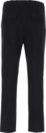 Etro Mens Embroidered Cotton Trouser Black