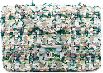 Chanel Pre-owned Womens Mini Quilted Tweed Beauty Lock Flap - White Textile - One Size