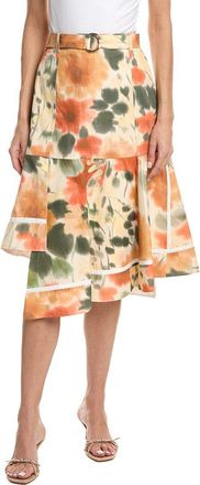 3.1 Phillip Lim Blurred Marigold Asymmetric Panel Skirt