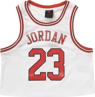 Nike Jordan Essential Cropped Jersey - Dames - Sportshirts - Wit - L - Polyester - Fitness