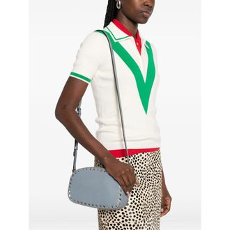 Valentino Garavani Studded Calf Leather Crossbody Bag - Blue