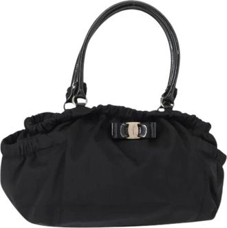 Ferragamo Pre-owned Nylon Handbag - Dames - Vintage Handtas - Zwart - ONE Size - Nylon - Vintage
