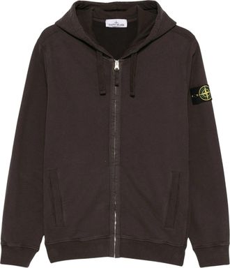 Stone Island Zip-Up Hoodie with Distinctive Patch Detail