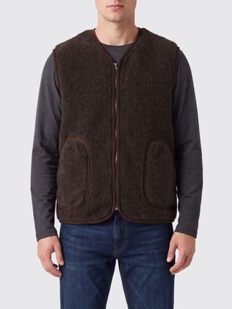 Amish Gilet imbottito in lana con scollo a V e chiusura con zip
