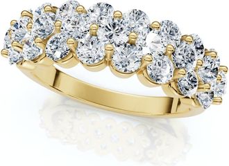 Pompeii3 2Ct Multi Row Diamond Anniversary Ring 14k Gold Lab Grown