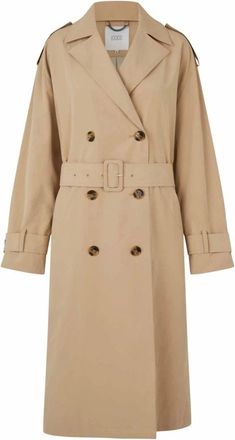 Masai Tijdloze Safari Trenchcoat - Dames - Trenchcoats - Bruin - 2XL - Katoen - Jassen
