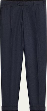 Brioni Wool Mid-Rise Straight-Leg Tailored Pants