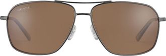 Serengeti Eyewear Dorwinn Rectangular Double Bridge Sunglasses with Metallic Finish