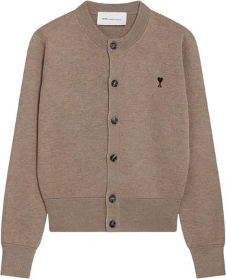 Ami De Coeur Crewneck Cardigan - Knitwear - Mujer - Beige - M