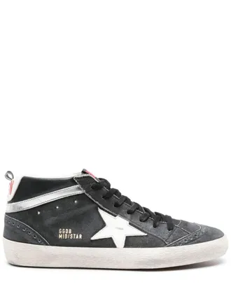 Golden Goose Mid Star suede sneakers - men - Fabric/Calf Leather/Calf Leather/Rubber - 45 - Black
