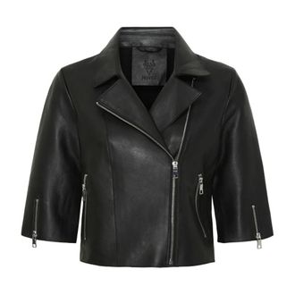Notyz Chaqueta corta de cuero - Jackets - Mujer - Negro - 2XL