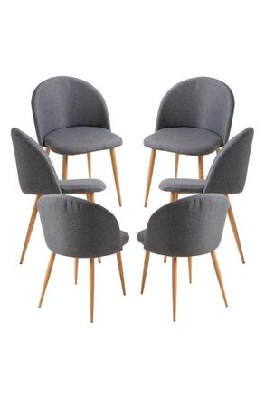 Regalos Miguel Regalos Miguel - Packs Sillas Comedor - Pack 6 Sillas Vint Tela - Gris Oscuro