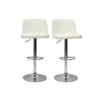 Miliboo Set De 2 Taburetes De Cocina De Dise&ntilde;o Regulables Blanco Monti