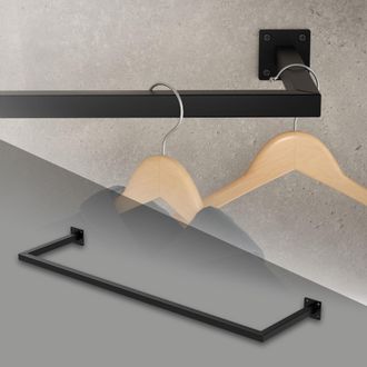 ML Design Ml-design Perchero De Pared 110x30 Cm Negro De Acero Inoxidable Para Vestidor O Armario Barra De Almacenamiento Hasta 50kg Perchero Para Ropa Toallas 