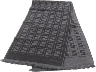 Fendi Pre-owned Wool Scarf - Heren - Vintage Accessoires - Zwart - ONE Size - Wol - Vintage