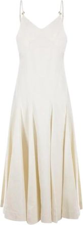 Bottega Veneta Elegante Midi Jurk voor Overdag - Dames - Casual kleedjes - Wit - XS - Kleedjes