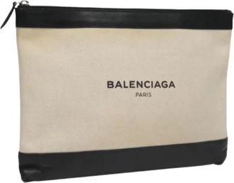 Balenciaga Pre-owned Canvas clutches - Dames - Vintage Clutch - Wit - ONE Size - Leer - Vintage