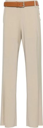 Moschino Beige Broek met Zijdelingse Knoopsluiting - Heren - Wijde Broeken - Beige - M - Broeken