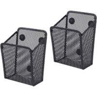 OEM Portal&aacute;pices Magn&eacute;tico De Malla De 2 Piezas, Cesta De Almacenamiento Magn&eacute;tica, Caja De Almacenamiento Magn&eacute;tica De Malla Met&aacute;lica Negra Para Refriger