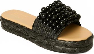 BTB Los Angeles Womens Milos Pearl Espadrille Sandal In Black