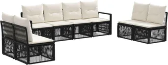 vidaXL Conjunto De Sof&aacute;s De Jard&iacute;n 8 Uds. Negro Rat&aacute;n Sint&eacute;tico Vidaxl