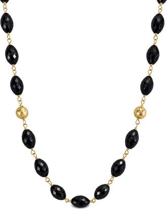 Jewelmak 14K Black Onyx Necklace