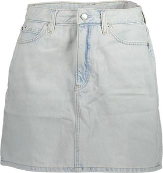 Calvin Klein Blauwe Denim Korte Rok met Gewassen Effect - Dames - Spijkerrokken - Blauw - W25 - Denim - Rokken