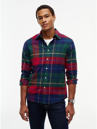 Tommy Hilfiger Mens Regular Fit Bold Plaid Flannel Shirt - Multi - XXL