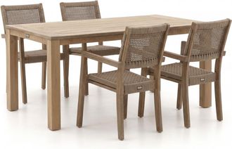 Rough Country Rustic Furniture ROUGH-Batang Rope/ROUGH-X 200cm dining tuinset 5-delig stapelbaar