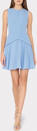 Milly Haddy Pleated Sleeveless Minidress in Blue at Nordstrom, Size 10