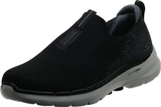 Skechers Mens Gowalk 6-Stretch Fit Slip-On Athletic Performance Walking Shoe, Black/White, 11 X-Wide