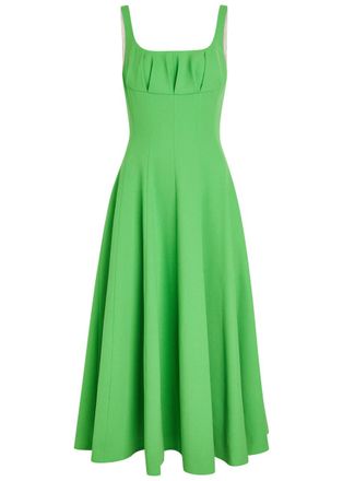Emilia Wickstead Collins Woven Midi Dress - Green - 12 (UK12 / M)