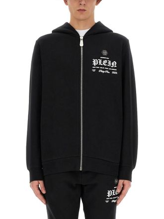 Philipp Plein Black Logo Hood Sweatshirt