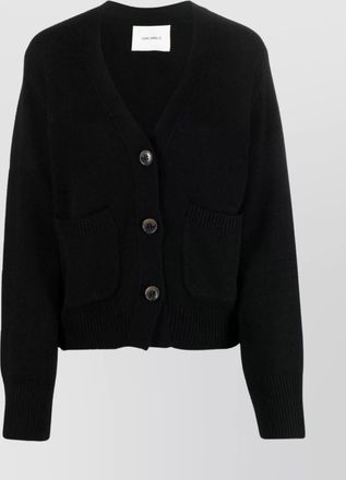 Lisa Yang danni drop shoulder cardigan with ribbed knit