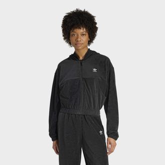 adidas Fleecejacke ADIDAS ORIGINALS ESS TT, Damen, Gr. XXL, schwarz, Obermaterial: 70% Baumwolle, 30% Polyester, Jacken Fleecejacke