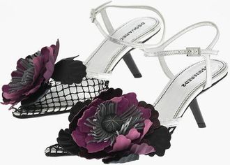 Dsquared2 Leather GOTHIC FLOWER Sandals With Mesh size 38
