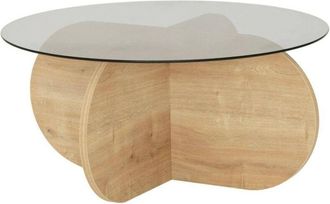 Dmora Tavolino da salotto Bagolino, Tavolo basso da caffè, Portariviste per divano, Ripiano da soggiorno, 75x75h35 cm, Rovere - Dmora