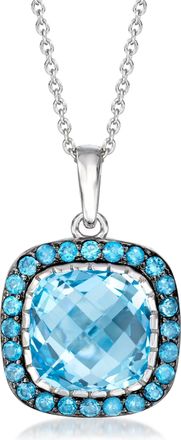 Ross-Simons 8.90- Sky and London Blue Topaz Pendant Necklace in Sterling Silver