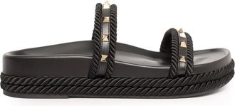 Valentino Garavani Rockstud slides - women - Calf Leather/Plastic/Calf Leather - 37 - 0NO