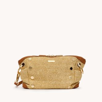 Hammitt Hammitt Daniel Crossbody Clutch Cocoa Raffia Gold Sml