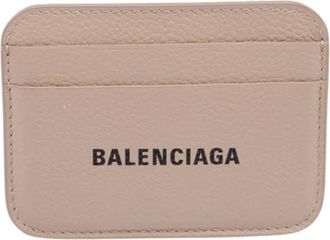 Balenciaga Pre-owned Wallets, female, Beige, Size: ONE SIZE Pre-owned Everyday Card Holder in Beige Leather