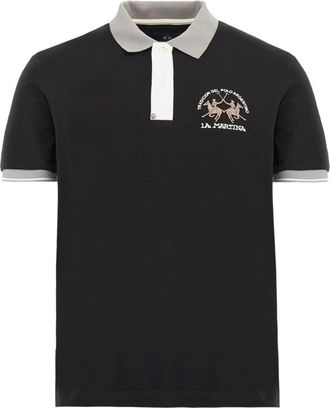 La Martina Piquet Stretch Polo Shirt - Heren - Polos - Blauw - M - Katoen - Tops