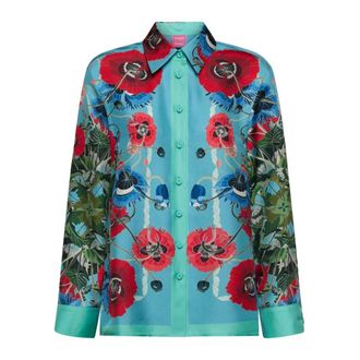 Franco Ferrari Dames, Blouses & Shirts, Veelkleurig, Maat: M Zijde
