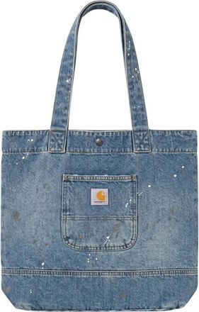 Carhartt Work in Progress Denim Tote - Heren - Shoppers - Blauw - ONE Size - Denim - Tassen